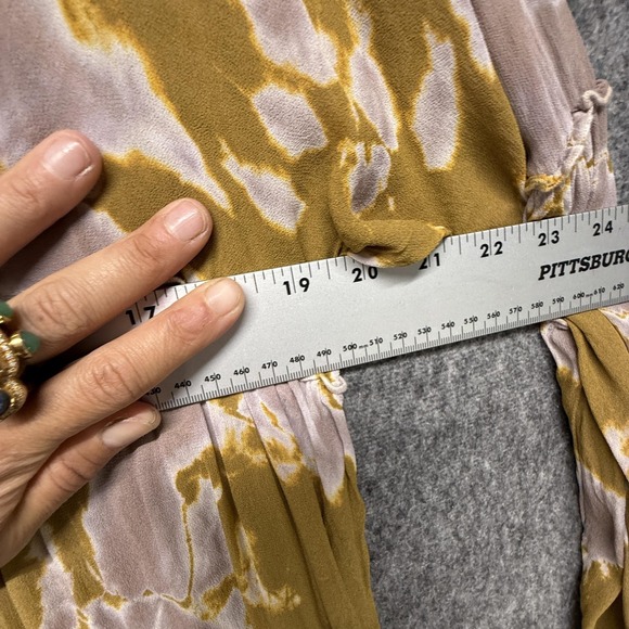 Young Fabulous & Broke Dress Womens XS Olive Lavender Tie Dye Boho Tiered Maxi - Picture 8 of 12